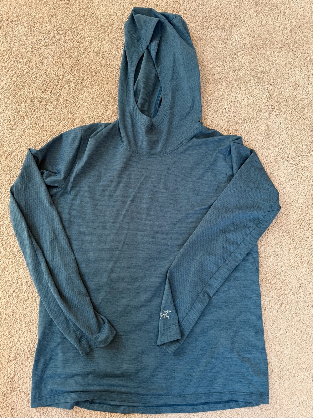 Arcteryx dusty blue sun shirt hoodie